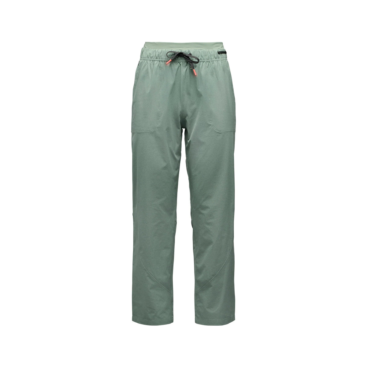 Green pants with a drawstring on a white background