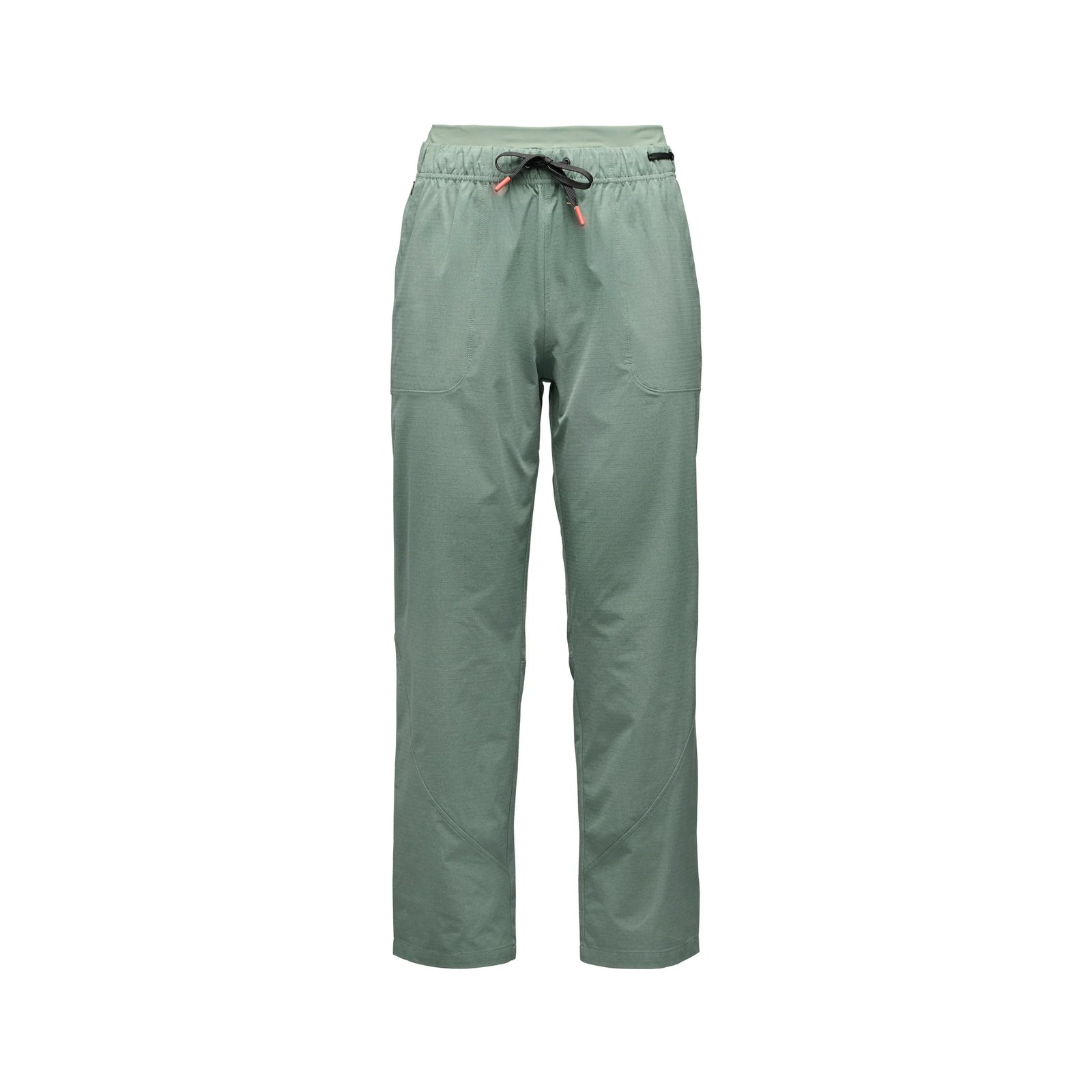 Green pants with a drawstring on a white background