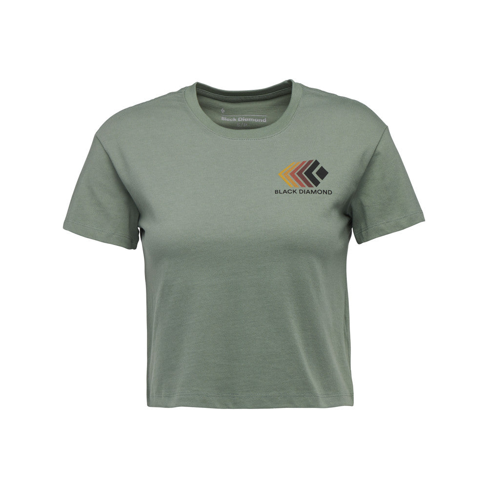 Black Diamond Faded Crop Tee - Women's in Laurel Green colour