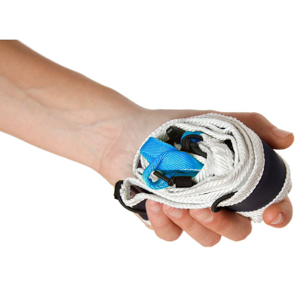 Blue Ice Choucas Light Harness, front/side view shown in white and blue colours