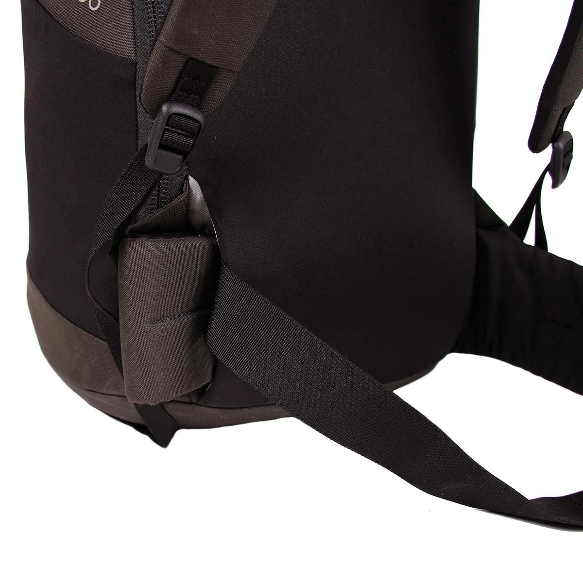 Close-up of Blue Ice Octopus 45L rucksack hip belt and strap system, designed for stability and support during climbing adventures.
