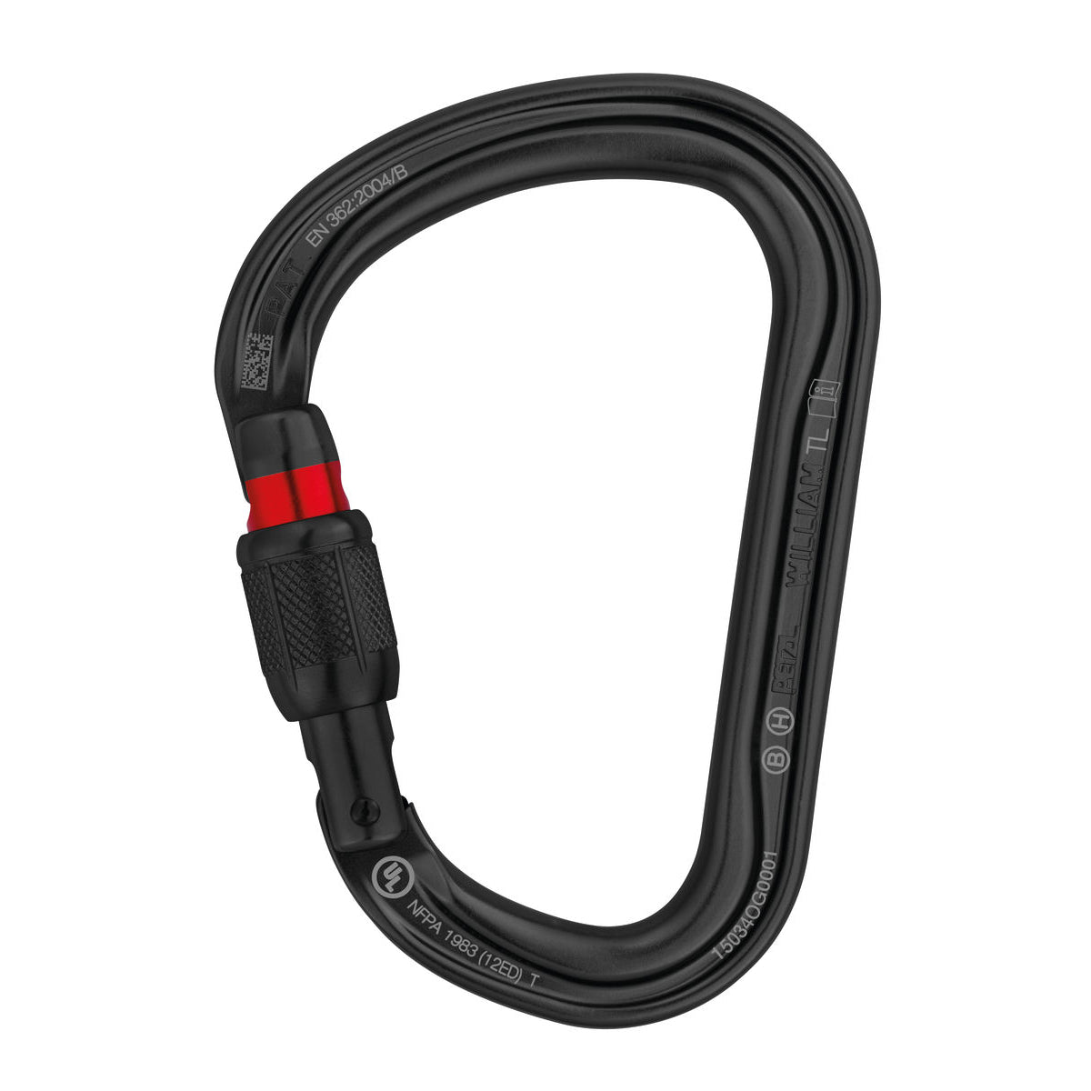 Petzl William Screwgate Carabiner, in gun metal grey with silver screwlock