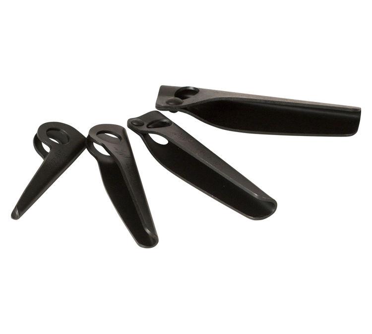 Black Diamond Angle Piton range, showing sizes 1-6 side by side in a fan