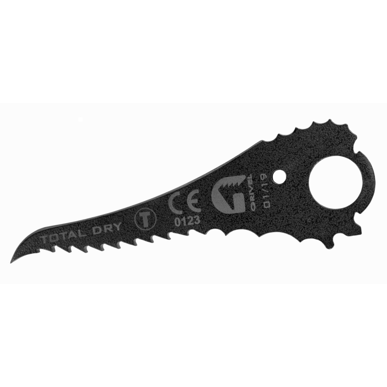 Grivel Total Dry Vario ice axe pick, side view in black colour