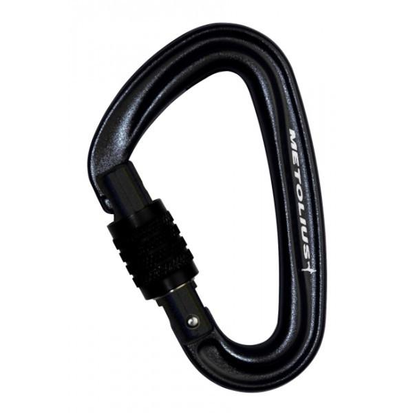 Metolius Bravo Screwgate Carabiner, in blue colour with black screwlock