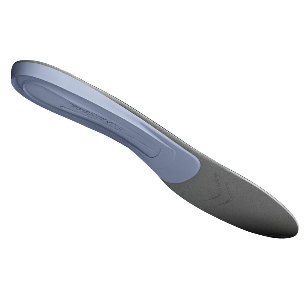 Superfeet BLUE insoles, showing underside 