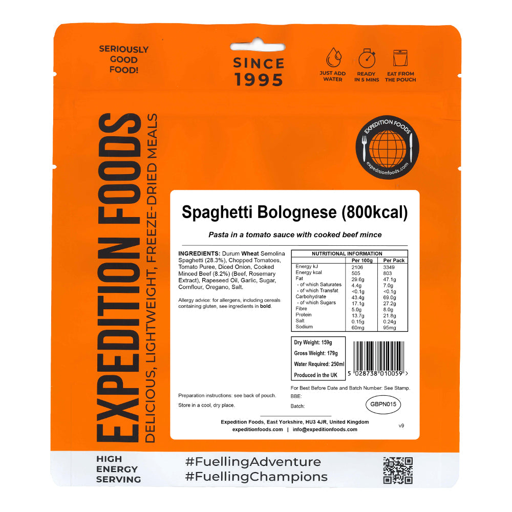 Expedition Foods Spaghetti Carbonara (800kcal), dried camping food pack